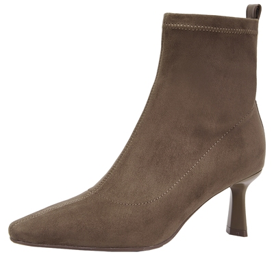 百田森法式尖头弹力瘦瘦靴女