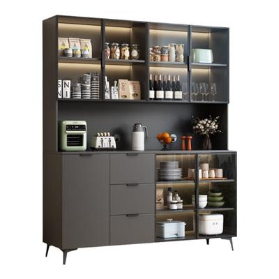 餐边柜靠墙一体铝合金小户型家用酒柜大容量储物柜客厅茶水置物柜