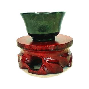 静云轩祁连玉夜光杯酒泉特产甘肃旅游纪念品天然墨玉加厚茶杯