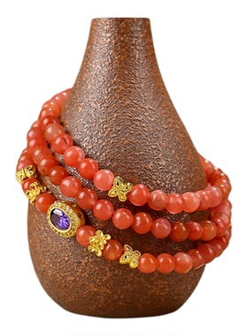 【普陀山正品】南红玛瑙多圈手链