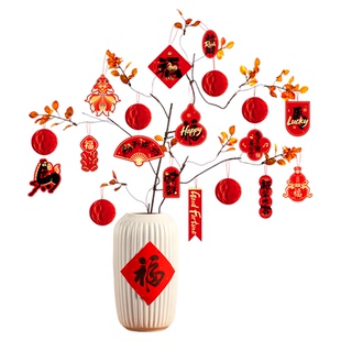 2026新款马年挂饰小灯笼树上盆景绿植春节年货布置品新年装饰挂件