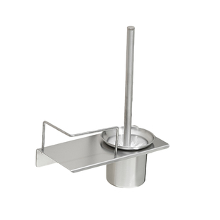 卫生间免打孔马桶刷架套装 304不锈钢壁挂磨砂玻璃杯厕所刷架沥水