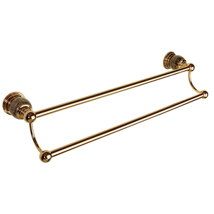 玫瑰金色全铜双杆轻奢风毛巾架卫浴挂件浴室卫生间毛巾杆免打孔