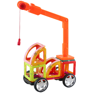 科博磁力片积木补充儿童拼装配件智力吸铁石玩具车轮塑料磁吸益智