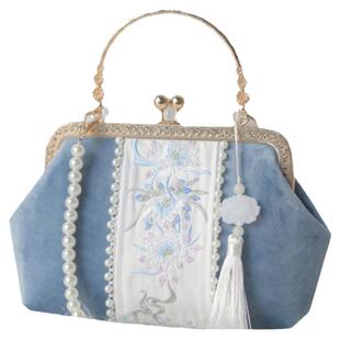 神隐原创《昙花一梦》古风汉服包包刺绣复古旗袍女包斜挎包口金包