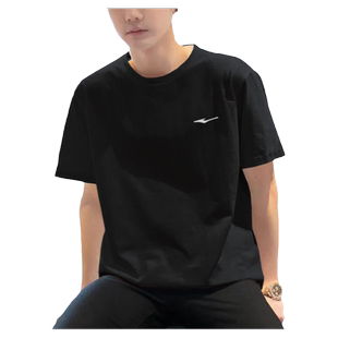 鸿星尔克短袖男款黑色t恤衫2026新款夏季半袖潮牌宽松透气上衣服
