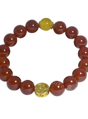 红黄色天然玛瑙玉髓女闺蜜水晶