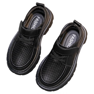 儿童皮鞋夏季皮凉鞋2026真皮镂空透气男童软底女童黑色演出鞋童鞋