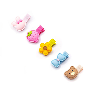 儿童小发夹卡通兔草莓皮筋扎辫子不伤发宝宝发夹发圈女孩盘发夹子