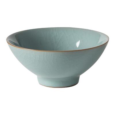 龙泉青瓷斗笠碗哥窑冰裂中式