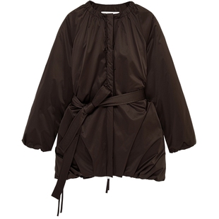 MESUX米岫25冬翠峰绒宽松云朵感简约圆领中长款羽绒服MNWUL507