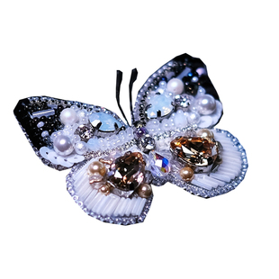 【SEMLY STUDIO 】[材料包]满珠绣蝴蝶胸针施华洛钻手工刺绣diy手