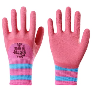 女士干活专用手套劳保耐磨工作夏季薄款防滑劳工橡胶发泡乳胶小号