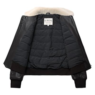 G1飞行员夹克羽绒女皮衣