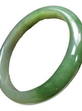 和田玉碧玉正圈平安镯手镯女款