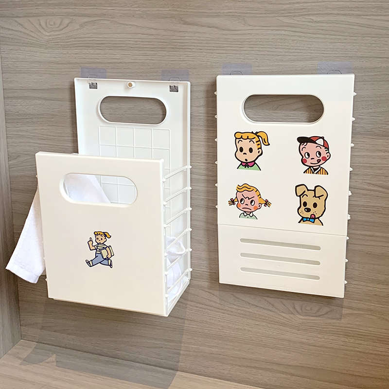 日式可折叠脏衣篓家用壁挂式脏衣收纳筐厕所浴室可爱收纳篮省空间