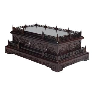 红木雕花佛像金刚观音加高底座印章玉玺奇石翡翠摆件工艺品托架