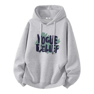 回力加绒卫衣男款连帽青少年灰色外套上衣冬装保暖一体绒潮流男装