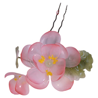 格格间荷花热缩发簪仿真花朵发簪