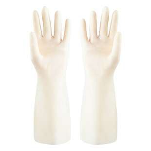 东方红丁腈食品防过敏洗碗厨房耐用家务级防水神器洗衣胶白色手套