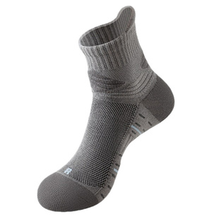 专业马拉松跑步袜子男款加厚毛巾底中筒袜户外袜登山徒步运动袜子