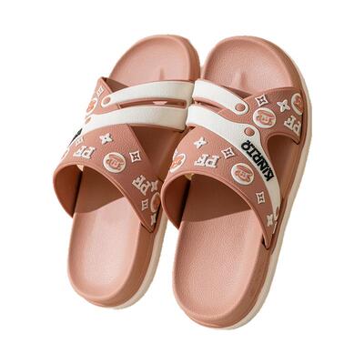 大嘴猴男女PVC一字拖厚底挺划算