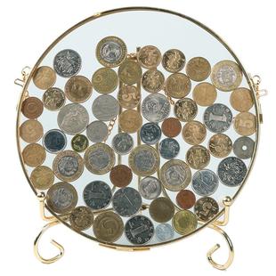 旅游纪念币展示架乔迁搬家开业招财摆件高级感玄关客厅装饰钱币框