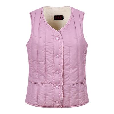 妈妈羽绒棉马甲羊羔绒坎肩轻薄