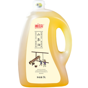 湘纯天然山茶油冷榨野生茶籽油官方旗舰店湖南纯正山茶油5L食用油