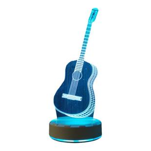 创意吉他装饰台灯七彩小夜灯桌面摆件电竞房氛围灯酒吧夜店桌灯