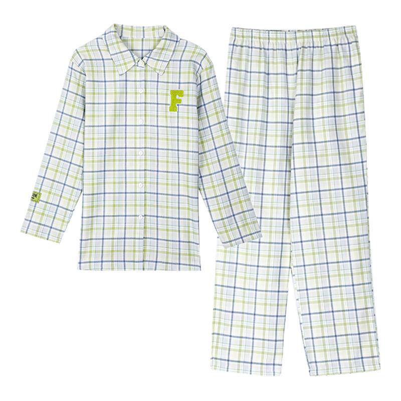 芬狄诗女士长款家居服套装纯棉亲肤可外穿日常宅家睡衣FL00464