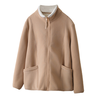 胖妹妹外套加绒加厚大码2025秋冬新款200斤显瘦保暖立领拉链卫衣