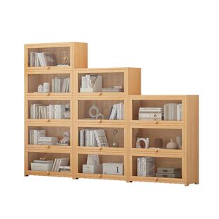 家用图书馆实木书架落地置物架儿童书柜绘本架客厅简约防尘储物架