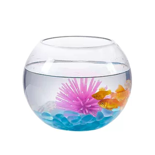 办公室小鱼缸加厚透明玻璃乌龟缸客厅家用桌面圆形造景小型金鱼缸