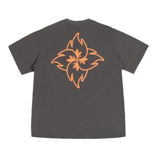 BURNIN* 火苗飞镖后幅短袖T恤纯棉宽松潮牌上衣夏季情侣街头圆领T