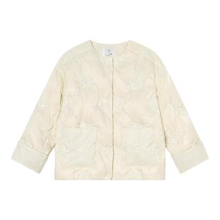 RBIGX瑞比克童装2025冬季新款新中式刺绣百搭薄款女童羽绒服外套