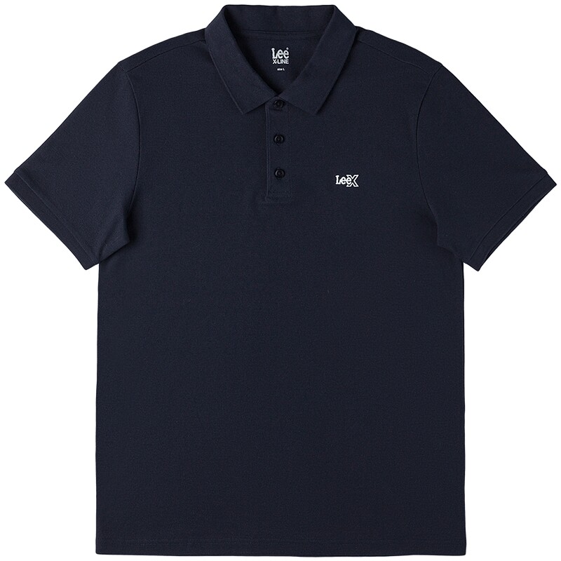 Lee26春夏新品索罗娜复古翻领刺绣Logo设计男防晒短袖polo衫休闲 领领实拍商品图
