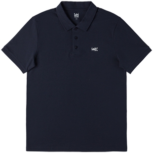 Lee26春夏新品索罗娜复古翻领刺绣Logo设计男防晒短袖polo衫休闲