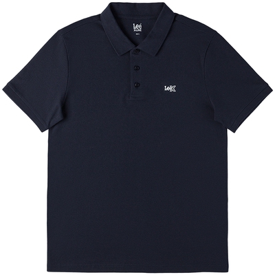 Lee26春夏新品索罗娜复古翻领刺绣Logo设计男防晒短袖polo衫休闲
