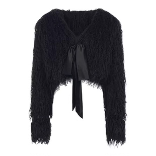 killerGirl 海底星空伴侣黑色环保皮草蝴蝶结小众高级皮草