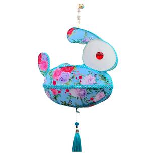 中秋元宵龙年2024新款led小彩闪灯儿童兔子布手工传统灯笼成品