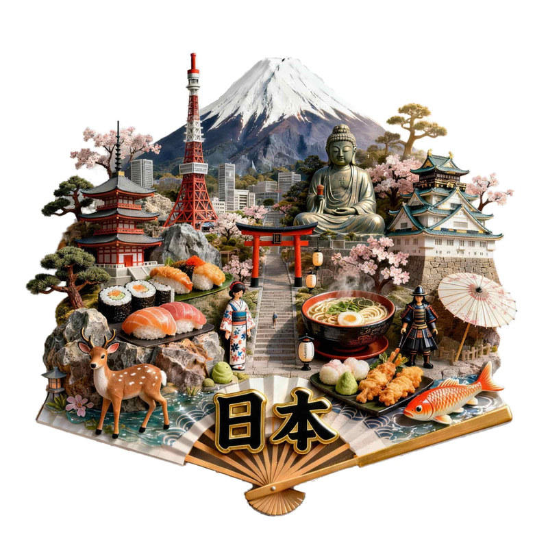 日本金属浮雕磁吸冰箱贴伴手礼