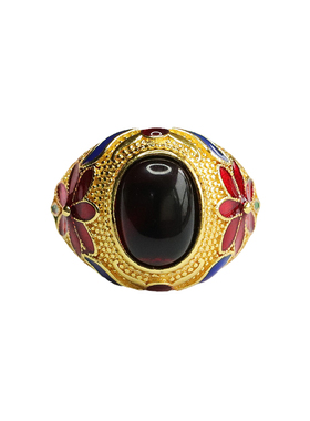 天然琥珀戒指血珀指环扳指男女士新中式民族风手饰品情侣闺蜜礼物