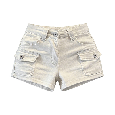 辣妹奶白纯欲低腰牛仔短裤