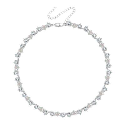 贝蒂同款人鱼姬极光爱心锆石项链