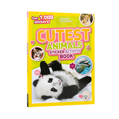 英文原版美国国家地理National Geographic Kids Cutest Animals Sticker Activity Book动物百科贴纸活动书提高宝宝动手能力