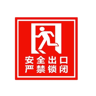 消防逃生窗口标贴安全出口严禁上锁常闭式防火门贴火警按钮指示牌