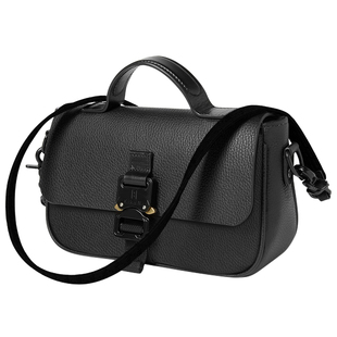 吉卡尼 真皮简约中性风邮差包女款单肩斜挎时尚通勤男包随身小包