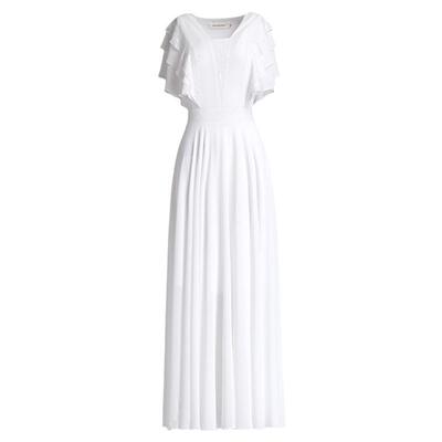 白色超仙海边度假超长裙到脚踝