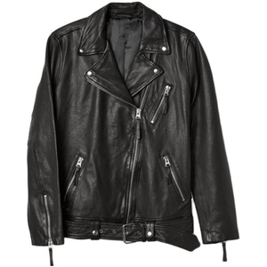 发伦敦498美刀Oversize大廓形真皮皮衣男友风机车斜拉真皮皮衣女